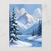 Northern Peaks | Winter Mountain Landscape Painted Postkarte (Vorderseite)