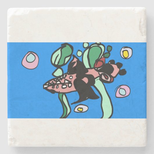 Northern Pike art  Steinuntersetzer (Vorderseite)