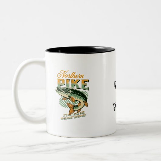 Northern Pike Fishermans Personalisiert Zweifarbige Tasse (Links)