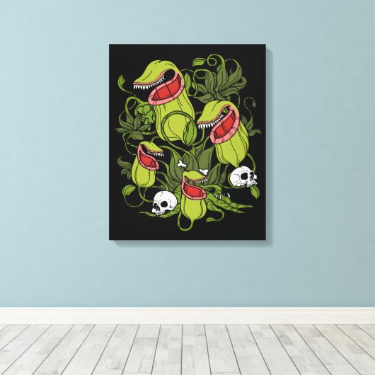 Northern Pitcher Sarracenia Leinwanddruck (Insitu (Holzboden))