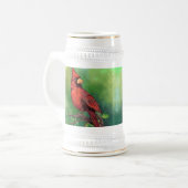 Northern Red Kardinal Beer Stein Bierglas (Vorderseite Links)