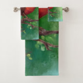 Northern Red Kardinal Bird Bath Towel Set (Insitu)