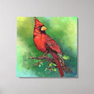 Northern Red Kardinal Bird Canvas Print - Malerei Leinwanddruck