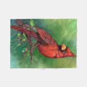 Northern Red Kardinal Bird Fleece Blanket (Vorderseite (Horizontal))
