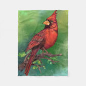Northern Red Kardinal Bird Fleece Blanket (Vorderseite)