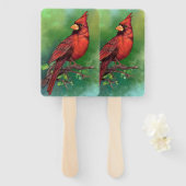 Northern Red Kardinal Bird Hand Fan Fächer (Vorne und Hinten)