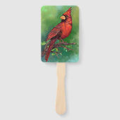 Northern Red Kardinal Bird Hand Fan Fächer (Vorderseite)
