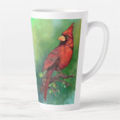 Northern Red Kardinal Bird Latte Tasse (Rechts)
