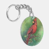 Northern Red Kardinal Bird Schlüsselanhänger Gift (Vorderseite links)