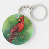 Northern Red Kardinal Bird Schlüsselanhänger Gift (Rückseite)