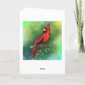 Northern Red Kardinal Birthday Card Karte (Rückseite)