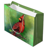 Northern Red Kardinal Gift Bag Große Geschenktüte (Vorderseite Schrägansicht)