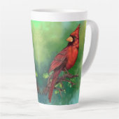 Northern Red Kardinal Latte Tasse (Rechte Ecke)