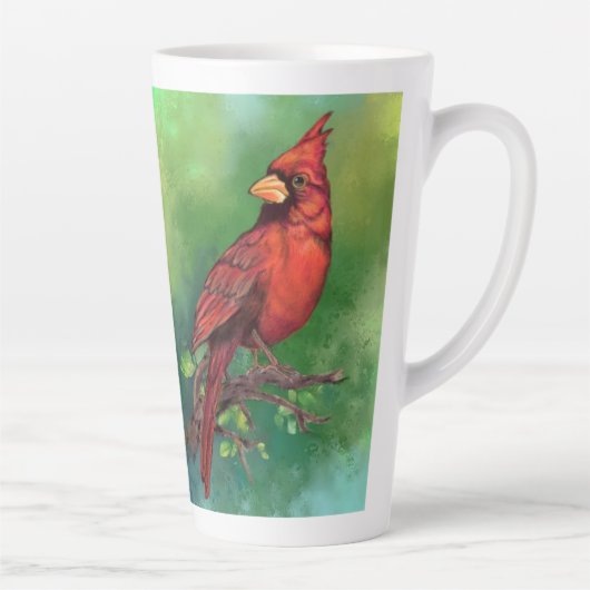 Northern Red Kardinal Latte Tasse (Rechts)