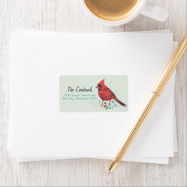 Northern Red Kardinal Watercolor Art Adressaufkleber