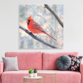 Northern Red Kardinal Wrapped Canvas Print Leinwanddruck (Insitu (Wohnzimmer))
