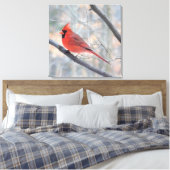 Northern Red Kardinal Wrapped Canvas Print Leinwanddruck (Insitu (Schlafzimmer))