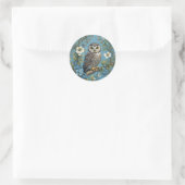 Northern Saw-Whet Owl William Morris Inspiriert Runder Aufkleber (Tasche)