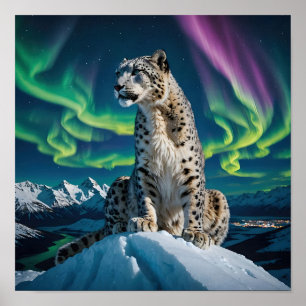 „Northern Sky Wanderer“ – Schneeleoparden-Porträt Poster