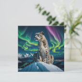 “Northern Sky Wanderer” – Snow Leopard Portrait Einladung (Stehend Vorderseite)