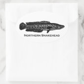 Northern Snakehead Ovaler Aufkleber (Tasche)