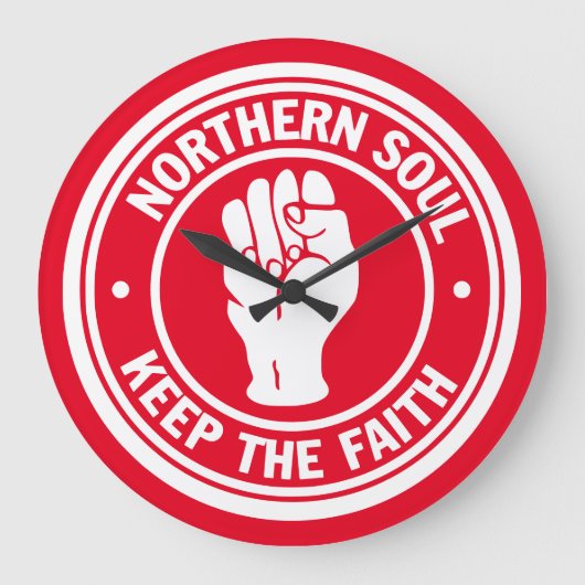 Northern Soul Clock Große Wanduhr (Vorderseite)