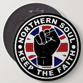 Northern Soul - Keep The Faith Button (Vorne & Hinten)