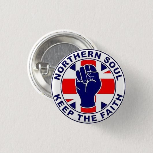 Northern Soul Pin Badge Button (Vorne & Hinten)