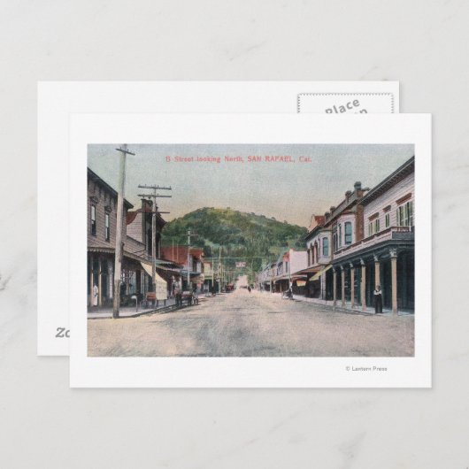 Northern View von B Street San Rafael, CA Postkarte (Vorne/Hinten)