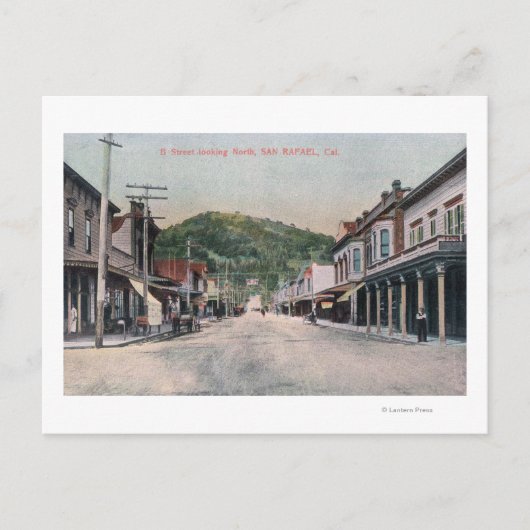 Northern View von B Street San Rafael, CA Postkarte (Vorderseite)