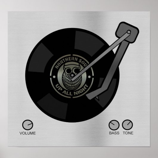 NorthernSoul Vinyl auf Turntable Kleiner Druck Poster (Vorne)