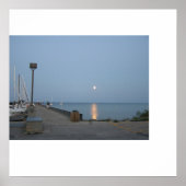 Northport Michigan Marina Moonlight Poster (Vorne)