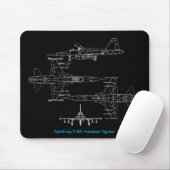 Northrop F5A Freedom Fighter Mouse Pad Mousepad (Mit Mouse)