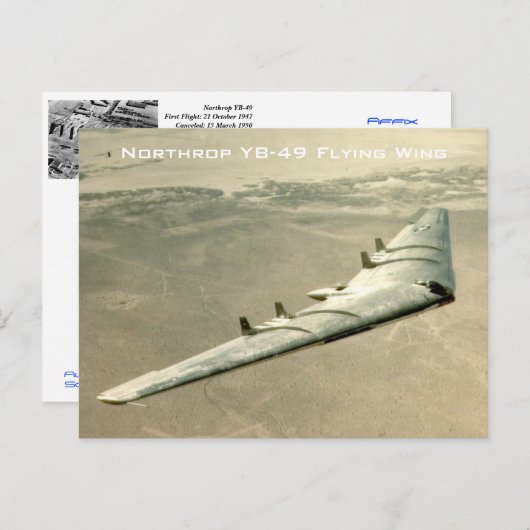 Northrop YB-49 Flying Wing Postkarte (Vorne/Hinten)