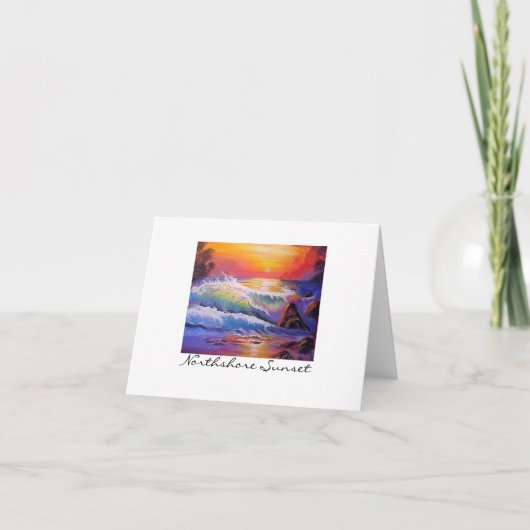 Northshore Oahu Sonnenuntergang-ursprüngliche Karte (Vorderseite)