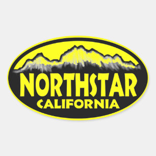 Northstar California gelbe ovale Aufkleber