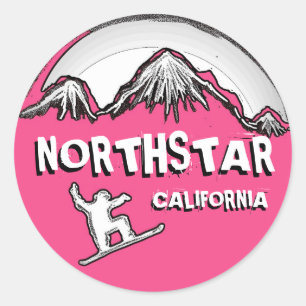Northstar California rosa Snowboarder Aufkleber