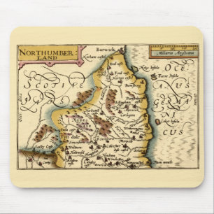 Northumberland Landkreis England Alte antike Karte Mousepad