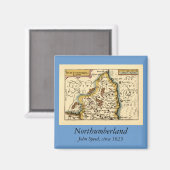 Northumberland Landkreis Map, England Magnet (Vorderseite/Rückseite)