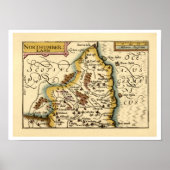 Northumberland Landkreis Map, England Poster (Vorne)