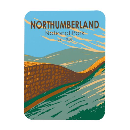 Northumberland Nationalpark Hadrians Wall England Magnet (Vertikal)