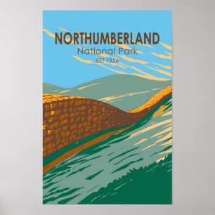 Northumberland Nationalpark Hadrians Wall England Poster