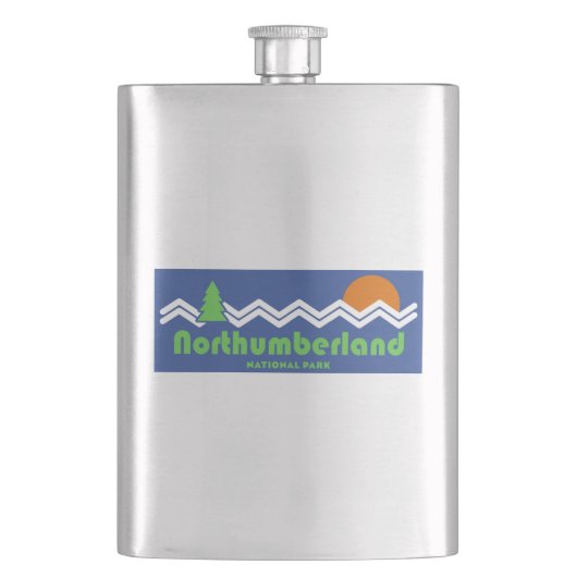 Northumberland Nationalpark Retro Flachmann (Vorderseite)