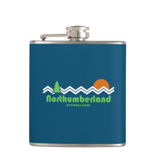 Northumberland Nationalpark Retro Flachmann (Vorderseite)