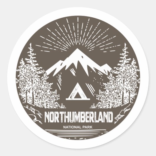 Northumberland Nationalpark Runder Aufkleber (Vorderseite)
