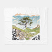 Northumberland Nationalpark Sycamore Gap Tree Fleecedecke (Vorderseite (Horizontal))