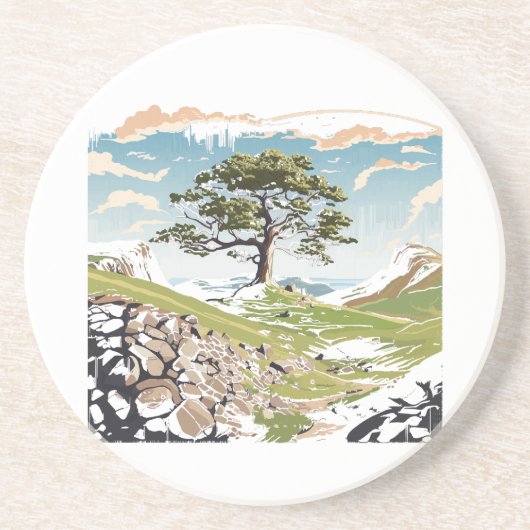 Northumberland Nationalpark Sycamore Gap Tree Getränkeuntersetzer (Vorne)