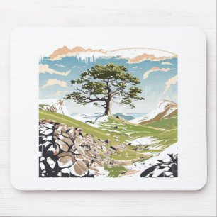 Northumberland Nationalpark Sycamore Gap Tree Mousepad