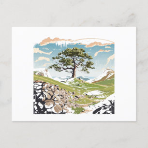 Northumberland Nationalpark Sycamore Gap Tree Postkarte