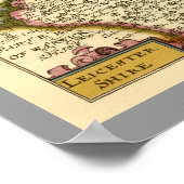 Northumberland und Leicestershire Landkreis Maps Poster (Ecke)